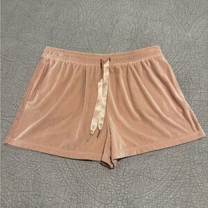 Jaclyn Intimates Dusty Rose/Pink Loungewear Drawstring Velour Pajama Shorts